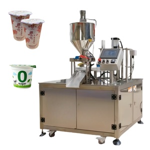 Vente chaude automatique en plastique jus de fruits lait eau minérale tasse scellant remplissage scellage Machine liquide pâte yaourt Machine d'emballage - Product Image 1