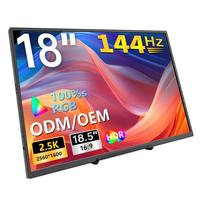 Monitor Portátil de 18 Pulgadas, 144Hz, 2.5K HDR, 100% SRGB, Pantalla LCD para Juegos con USB-C