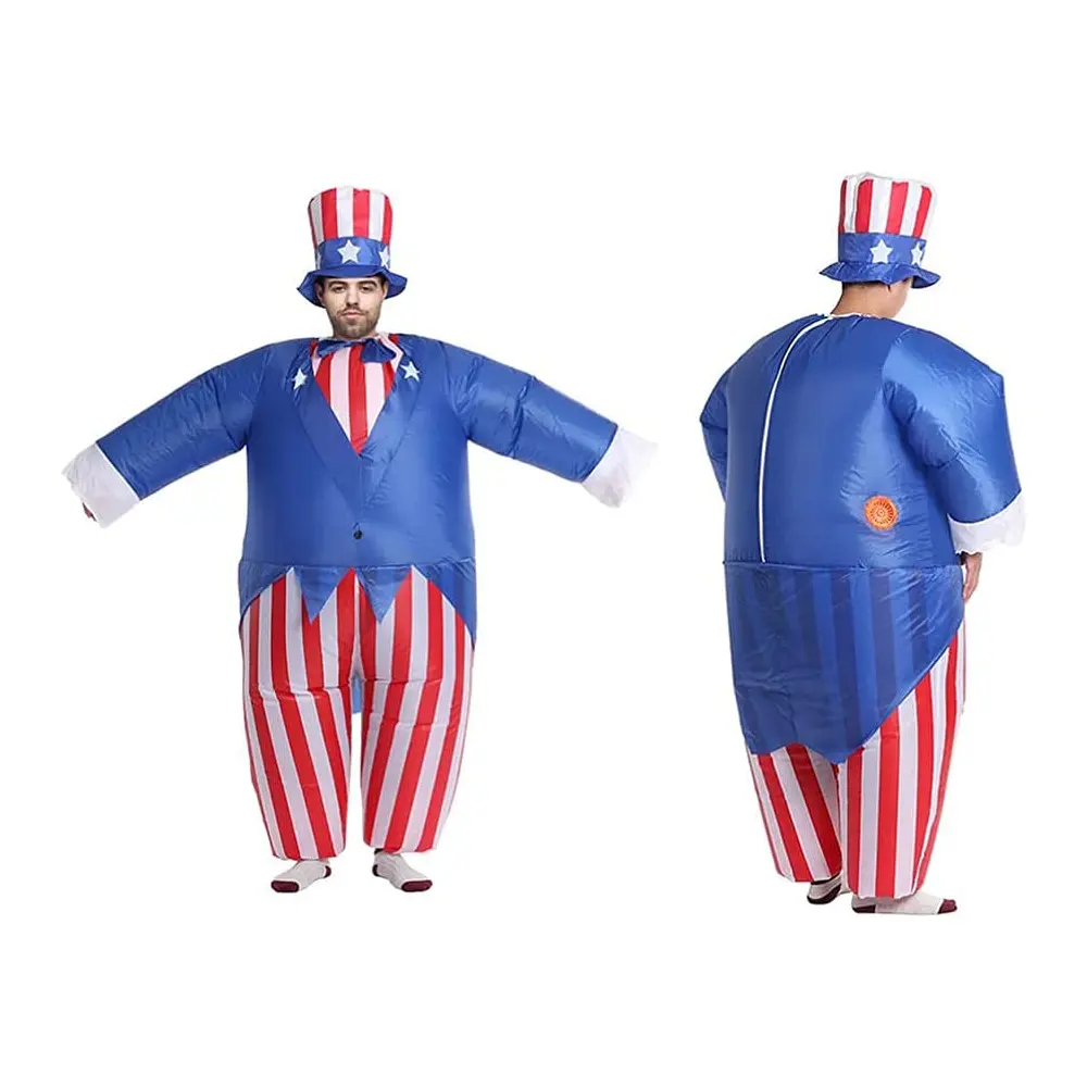 Prêt à Expédier Gonflable Oncle Sam Costume Gonflable Gros Costume Costume Déguisement Patriotique Jour de l'Indépendance