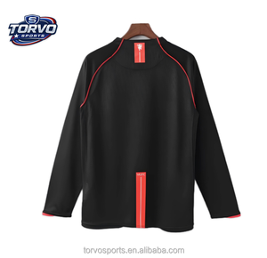 Equipación de Fútbol Clásica del Manchester Red Devils Negra 2007 2008, Versión Exacta de Alta Calidad Tailandesa - Product Image 1