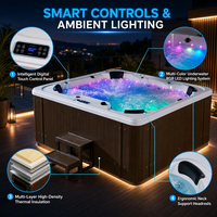 Baignoire de massage de luxe moderne en acrylique pour 7 personnes, spa extérieur à remous pour hôtel, populaire, vente en gros, personnalisable