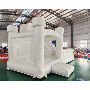 Brincolín Inflable Blanco, Castillo Inflable Comercial Blanco con Tobogán de Agua para Niños - Product Image 3