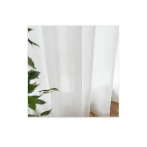 White Sheer Curtains wholesale 100% Polyester Semi Transparent Voile Curtain for Living Room and Bedroom Chinese manufacturer