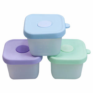 Boîte de préparation de repas réutilisable pour enfants, fonction chauffante, 150 ml, conteneur à collation en silicone rond et carré - Product Image 1