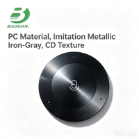 Etiqueta Decorativa Autoadhesiva Impermeable con Textura 3D de CD, Etiqueta de PC Gris Hierro Falsa, Logotipo Personalizado para Equipos Electrónicos y Micrófonos