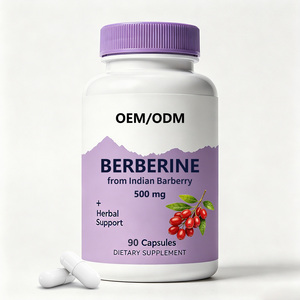 Cápsulas de Berberina Hcl, Suplemento Natural de Extracto Herbal de Berberina 500 mg, OEM/ODM - Product Image 1