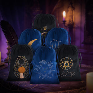 <span class=keywords><strong>2026</strong></span> Yeni Tarot Kart Çantası Kadife Lüks Çift İpli Zar Kristal Saklama Kesesi Isı Transfer Baskılı Özelleştirilebilir - Product Image 4