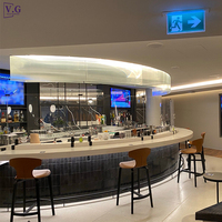 Comptoir de bar rond de grande taille, robuste et de haute qualité, au design moderne personnalisé en forme d'étoile, pour les casinos, les boîtes de nuit et les hôtels