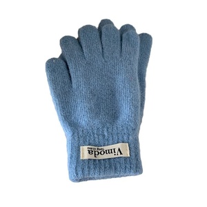 Gants chauds tricotés de style coréen pour femmes <span class=keywords><strong>hiver</strong></span> résistant au froid doublé polaire épaissi fourrure de lapin plaine sans doigts pour le toucher décontracté - Product Image 5