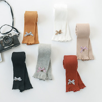 Collants extensibles en coton avec nœud de dessin animé mignon et décontracté Chaussettes tricotées confortables pour enfants