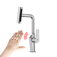 Keran Dapur Digital Pintar Sensor Cerdas Multifungsi Mewah, Dapat Diputar, Model Flying Rain, Dapat Ditarik, Snik Tap