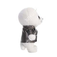 Peluche personnalisée en forme de phoque avec veste en cuir, jouet en peluche sur mesure, phoque aux grands yeux, jouet en peluche géant