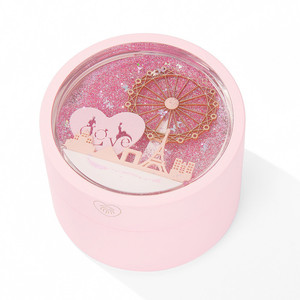 Boîte à bagues ronde Carline Flowing Sand <span class=keywords><strong>Gif</strong></span> Case Grande roue Capteur de lumière LED Vitrine de bijoux Accessoire de collier Paxkaging - Product Image 5