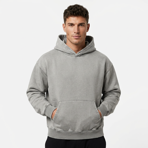 Streetwear Custom Embroidered Breathable Heavyweight <b>500</b> <b>Gsm</b> Drop Shoulder <b>Hoodie</b> Manufacturers Blank Thick 100% Cotton - Product Image 2