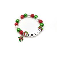 Vente chaude nouvelle mode fait à la main chanceux Bracelet de noël bricolage nom perle Bracelet pour enfants cadeaux de noël