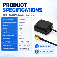 Antenne active double bande GPS GLONASS 1575 MHz 1602 MHz 28 dB LNA avec filtre pour navigation et suivi de véhicules SMA FAKRA C
