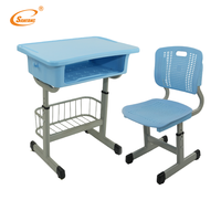 Bureau et chaise d'école modernes en plastique écologique, ensemble de bureau et de chaise pour étudiants, mobilier scolaire simple pour usage scolaire
