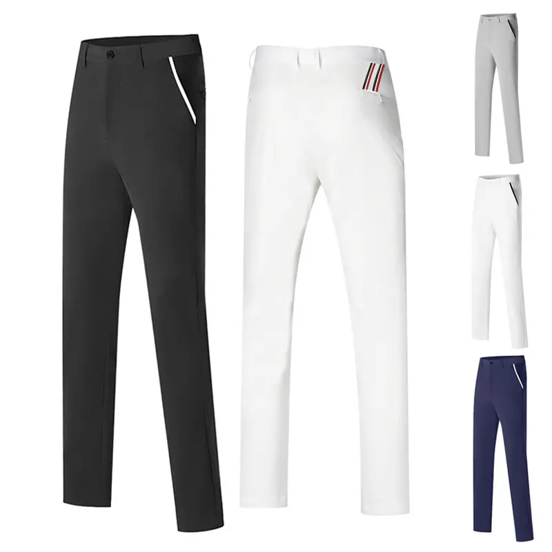 Pantalones de Golf para hombre de algodón spandex de poliéster de Color sólido de alta calidad, pantalones de Golf ajustados informales, pantalones de hombre hechos a medida