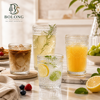 Verre à boire personnalisé avec logo, style européen, 300 ml, 350 ml, motif tournesol en relief, base épaisse vintage, gobelet anti-fuite à motif Hobnail