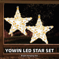 Leuchtender Stern 2 Stück 75 LED Outdoor Hängender Weihnachtsstern 30cm