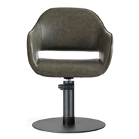 Fauteuil de coiffure en cuir vert sauge pour salon de beauté, chaise de barbier économique avec repose-pieds et vérin hydraulique pour femmes