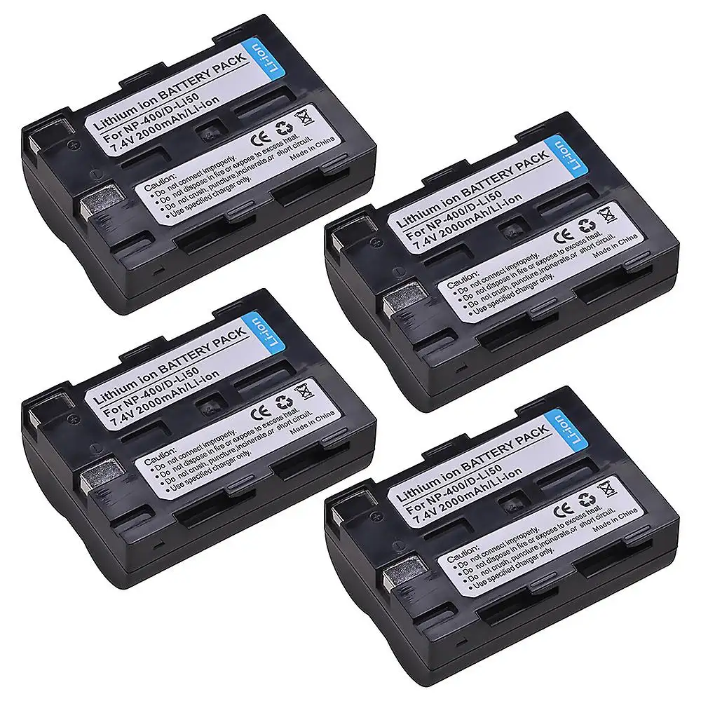 Batterie de remplacement D-Li50/NP-400 NP400 2000mAh pour Pentax K10D K20D Konica Minolta Dimage A1 A2 Dynax 5D 7D Maxxum 5D 7D