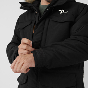 Chaqueta de plumón con cuello de piel grande para hombre clásica personalizada, prendas de vestir de invierno impermeables y cálidas con chaqueta de plumón de ganso para hombre - Product Image 5