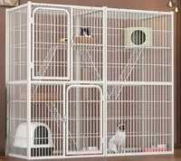 Villa pour chat d'intérieur extra spacieuse avec bac à litière intégré, maison pour chat avec espace libre