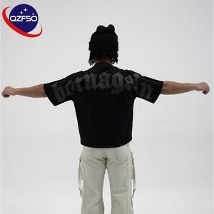 QZFSO Manufacturer Custom Shine Diamond Tee Hot Drill Rhinestone Logo Print <b>Short</b> <b>Sleeve</b> Graphic 100% Cotton T-Shirt for Men - Product Image 1