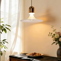 Luminaire suspendu au plafond en aluminium élégant en forme d'OVNI, hauteur réglable, LED 3000K, éclairage blanc chaud, accent moderne français