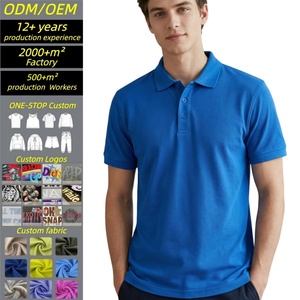 Camisetas polo personalizadas de manga corta, 100% algodón grueso, precio bajo, modelo TKAN985D, moda de verano, corte holgado, lisas, para hombre. - Product Image 1