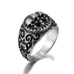Vintage Schädel Mann Ring <span class=keywords><strong>Punk</strong></span> <span class=keywords><strong>Gothic</strong></span> Mann Schmuck Edelstahl <span class=keywords><strong>Retro</strong></span> Ring für den Menschen - Product Image 6