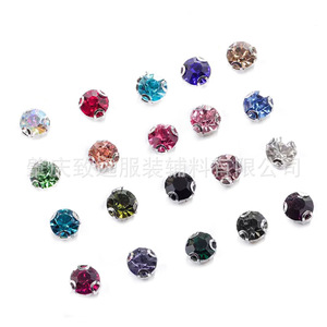 Piedras de imitación redondas de 7 mm con tres agujas tipo D, color oro, diamante blanco, para ropa, zapatos, accesorios de bricolaje. - Product Image 5