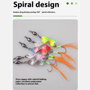 Aotuo Hot Selling 3g Spinner Rotante a <span class=keywords><strong>Spirale</strong></span> in Metallo con Piuma, Esca Artificiale per Spigola e Mandarino - Product Image 2