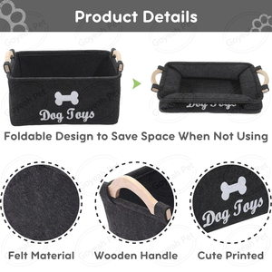 Bacs de rangement pour jouets pour chiens de grande capacité <span class=keywords><strong>panier</strong></span> de rangement organisateur en feutre pour jouets pour animaux de compagnie couvertures laisses - Product Image 4