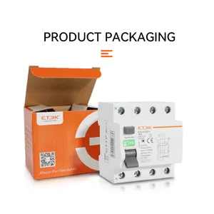 ETEK RCCB نوع EV 2P قطع دائرة تسرب للأرض لسيارة محطة شحن EVse RCD 40A/63A 30ma EKL6-63EV 10KA Din Rail