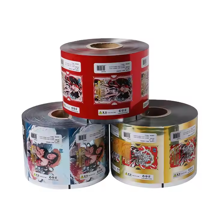 Food Grade Pearlized LDPE & PET Plastic Foil Packaging Film Glossy Laminated Roll for Instant Noodles Snacks Candies