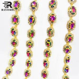 Crystal Trim Square Shaped Shiny Garment Clothes Accessory Glass Cup Chain Rhinestone Trimming Express Genre of Rhinestones