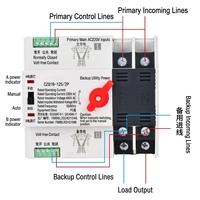 YXOZN 4P 100A 230V Fasa Tunggal DIN Rail ATS PC IP65 Kapasitas Pemutusan 10kA Penggunaan Rumah Tangga Saklar Transfer Otomatis