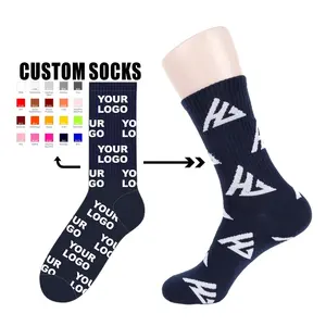 Calzini di cotone da uomo produttori di compressione Logo personalizzato basket Casual autunno a maglia calze di bambù calze sportive