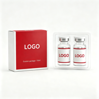 Boîte d'emballage en papier pour peptides à faible MOQ, boîte d'expédition pour flacons de peptides doubles de 2 ml/3 ml/10 ml avec plateau en plastique