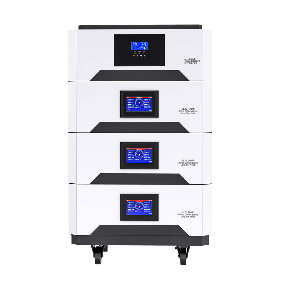20Kwh Powerwall 51.2V 400Ah Stacked LiFePO4 Battery All One Energy ...