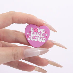 Cinta suka Yesus Enamel Pin Kristen iman hati bros kerah Lapel lencana perhiasan hadiah untuk teman dan orang dewasa - Product Image 4