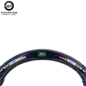 عجلة قيادة لسيارات BMW E46 E36 E39 M3 E53 330CI 325I مصنوعة من ألياف الكربون المطروق مع إضاءة LED، قطعة داخلية للسيارة، موديلات 1999 2000 2001 2002 2003 2005 2006 - Product Image 6