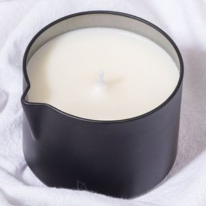 <span class=keywords><strong>Bougie</strong></span> de massage ovale personnalisée, huile relaxante pour le corps, lotion pour le spa, bocaux noirs, <span class=keywords><strong>bougie</strong></span> de massage <span class=keywords><strong>comestible</strong></span> pour le corps terrestre avec bec verseur et couvercle - Product Image 3