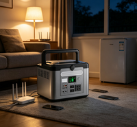 Générateur solaire portable 800W, station d'alimentation rechargeable avec chargeur sans fil pour camping-car, voyages et camping