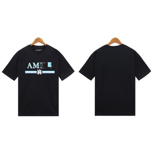T-shirt casual da uomo AMI 100% cotone con stampa grafica personalizzata, design vintage estivo, stampa a lettere, manica corta, girocollo, nuovo abbigliamento americano - Product Image 3