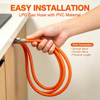 Selang Gas LPG PVC Tekanan Tinggi 8mm 20 Bar 1-2 Lapisan Penguatan Serat Poliester Tahan Tarik Tinggi Bersertifikasi ROHS Selang Pelindung Tahan Lama