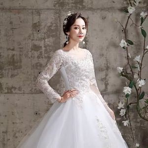 Vestido de Novia Elegante a Precio de Fábrica, Nuevo Vestido de Novia para Mujer 2023, Encaje Bordado, Manga Larga, Vestidos con Cola - Product Image 2