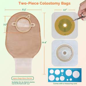 HEAGI fabbricazione due pezzi sacca per colostomia con chiusura <span class=keywords><strong>2</strong></span> pezzi stomia forniture borsa Set OEM - Product Image 6
